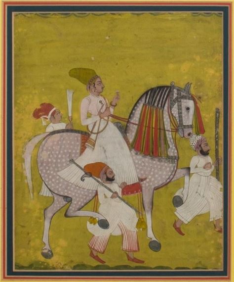 Indian School | Indian Equestrian Painting of Rajput Ruler | MutualArt