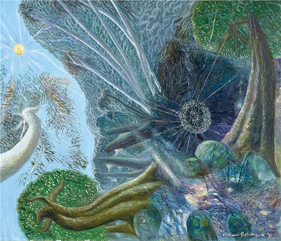 Morning Sun with Flood Gums and Web by William Robinson, 1991