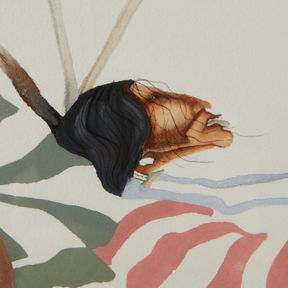 Sam English | Sam English Dancing Figures Watercolor Painting | MutualArt