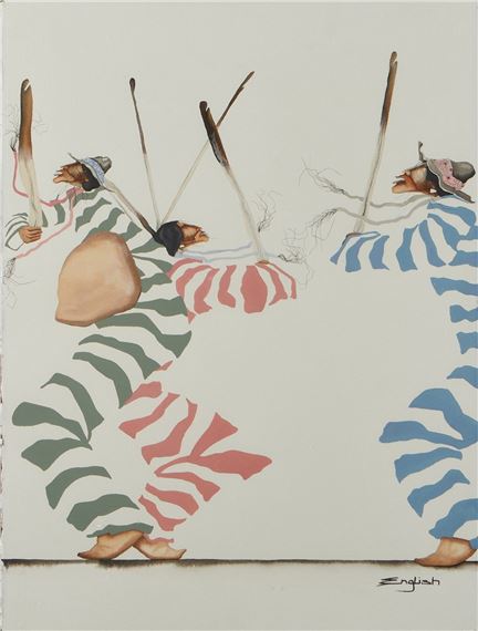 Sam English | Sam English Dancing Figures Watercolor Painting | MutualArt