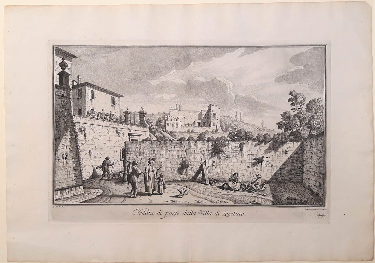Artwork by Johann Sebastian Müller, La Villa di Loretino nei pressi di Settignano, 1744, Made of Etching