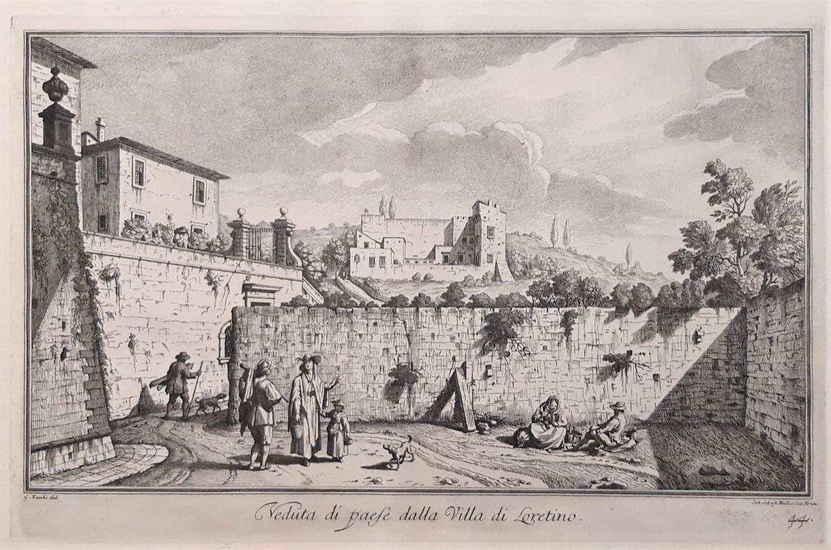 Artwork by Johann Sebastian Müller, La Villa di Loretino nei pressi di Settignano, 1744, Made of Etching