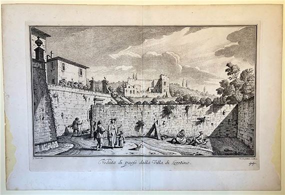 Veduta di paese dalla Villa di Loretino by Johann Sebastian Müller, 1744
