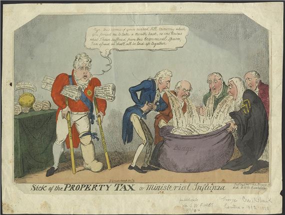 Sick of the PROPERTY TAX or ministerial influenza by George Cruikshank, 1816