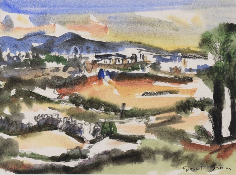 Artwork by Marcel Saint-Jean, Paysage du Midi., Made of papier