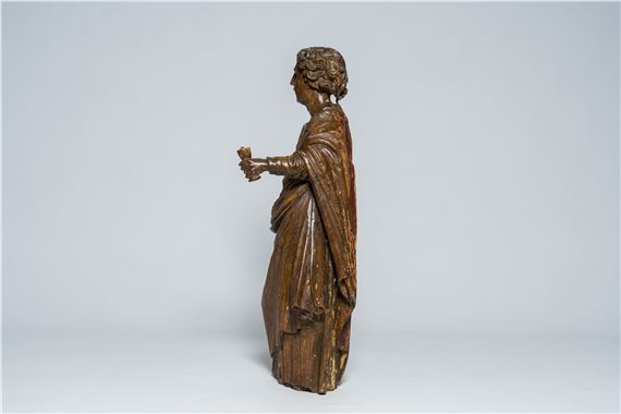 Flemish School, 16th Century | A Flemish oak sculpture of a Saint with ...