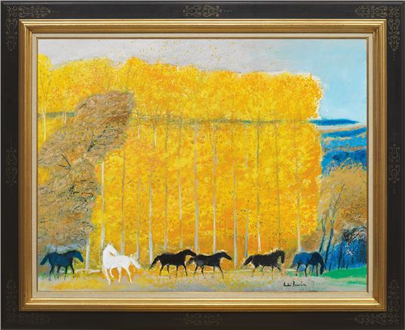 Andre Brasilier Chevaux Dans La Vall e En Automne 2012 MutualArt
