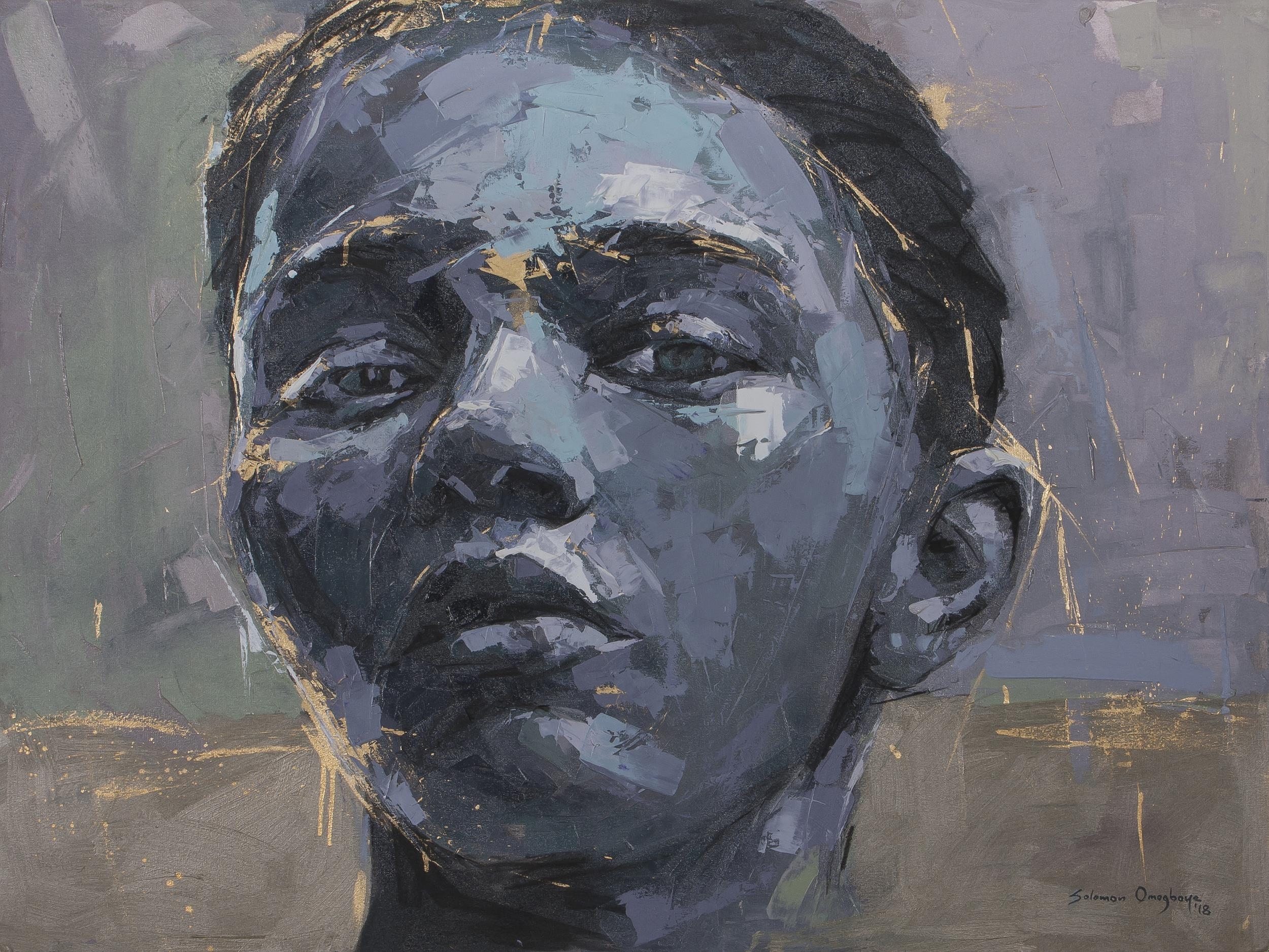 Artwork by Solomon Omogboye, GOLD FIELD II, Made of oil on canvas