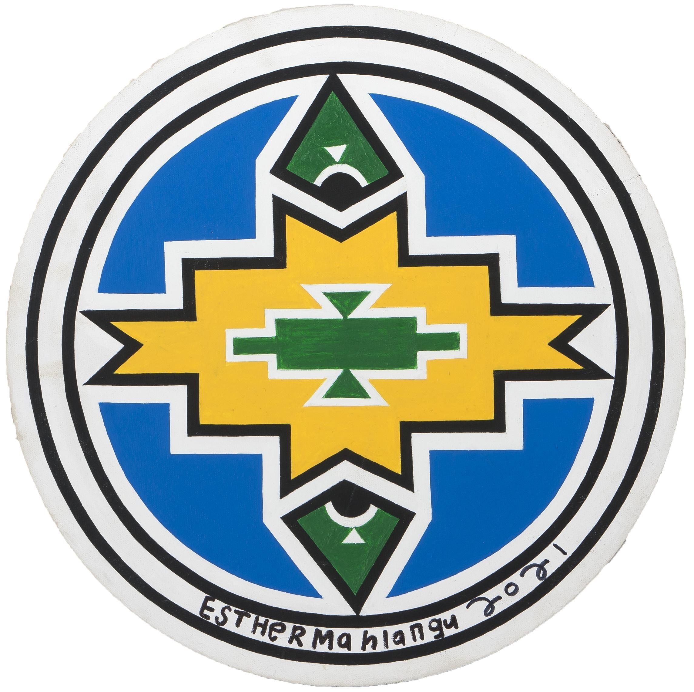 Esther Mahlangu | NDEBELE PATTERN IN YELLOW | MutualArt