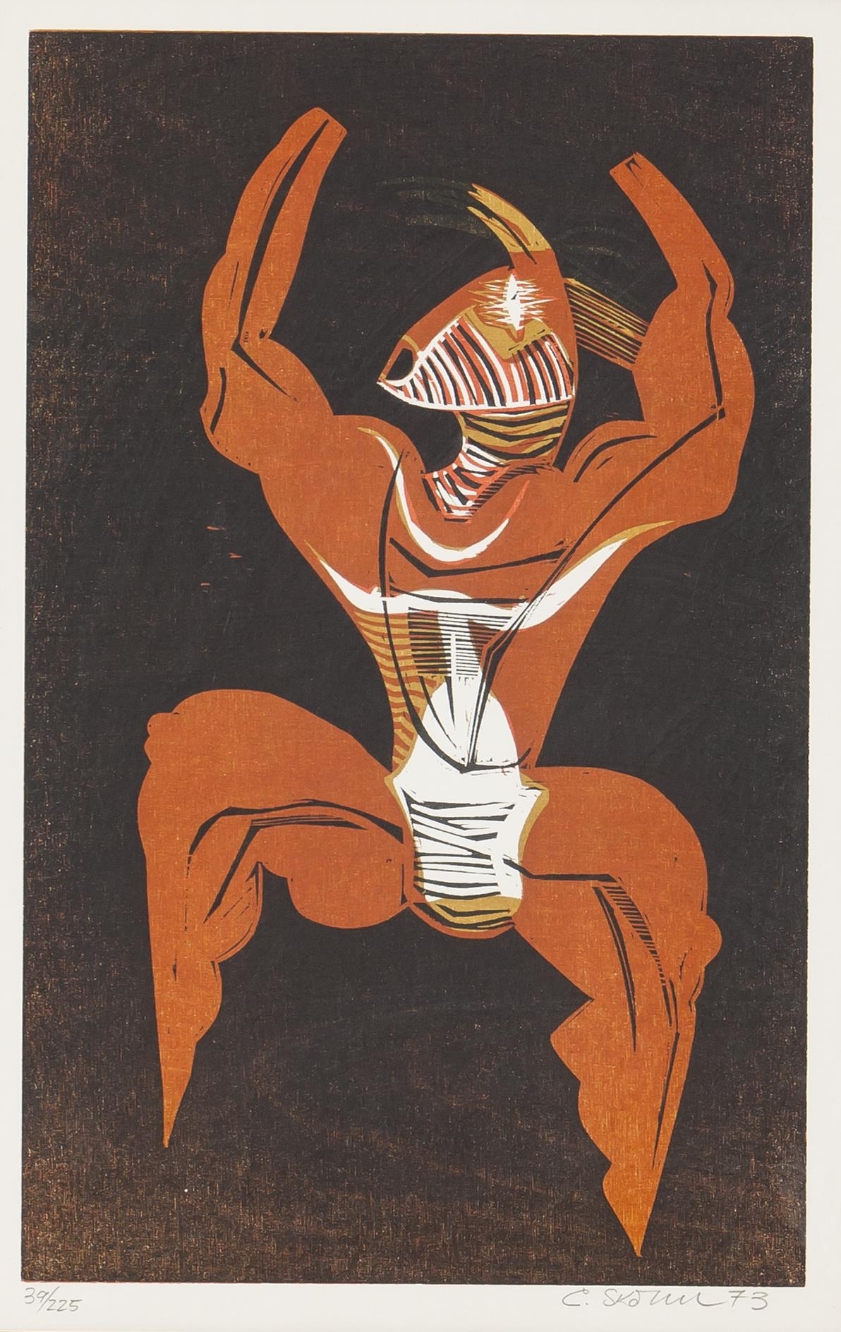 Artwork by Cecil Skotnes, SHAKA'S VICTORY, Made of woodcut