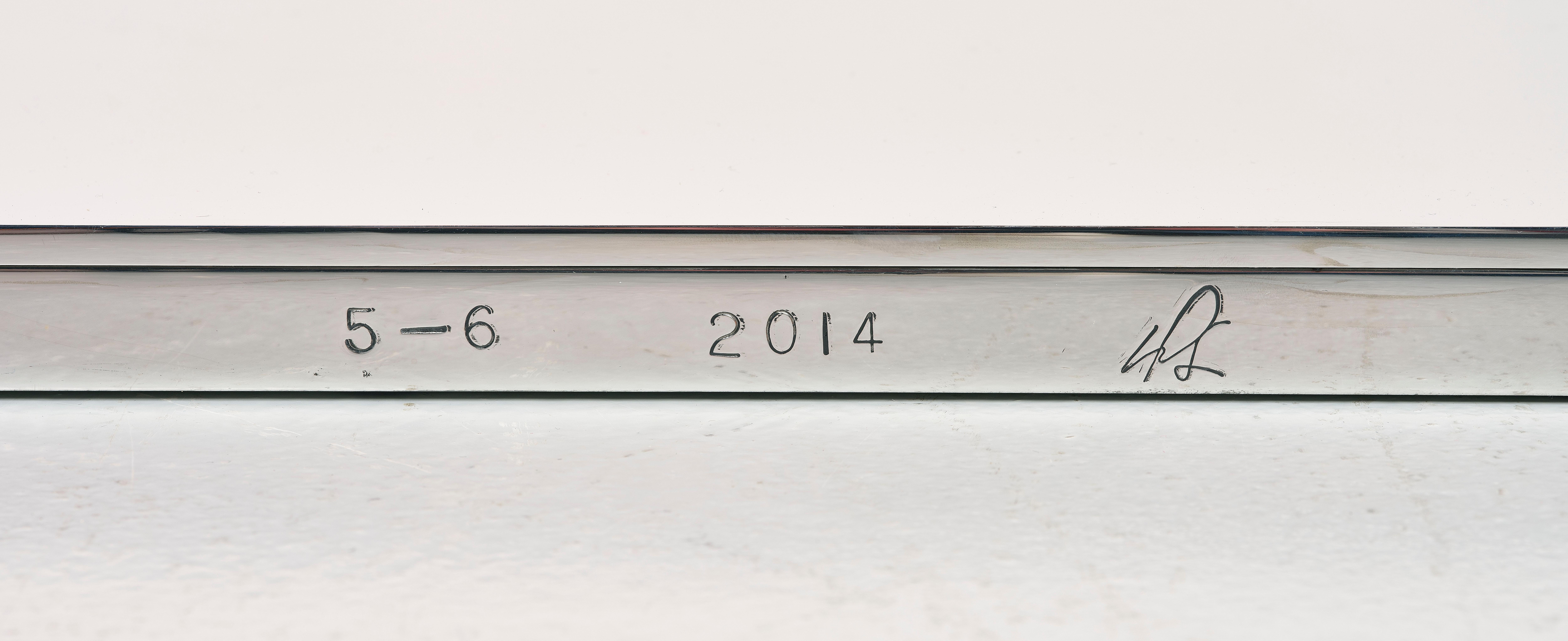 Artwork by Donald Sultan, Big Red Lantern Flowers, Made of painted aluminum on polished stainless steel