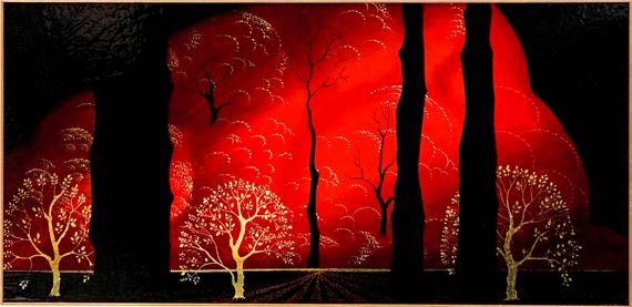 Eyvind Earle | Blazing Forest, 1996 | MutualArt