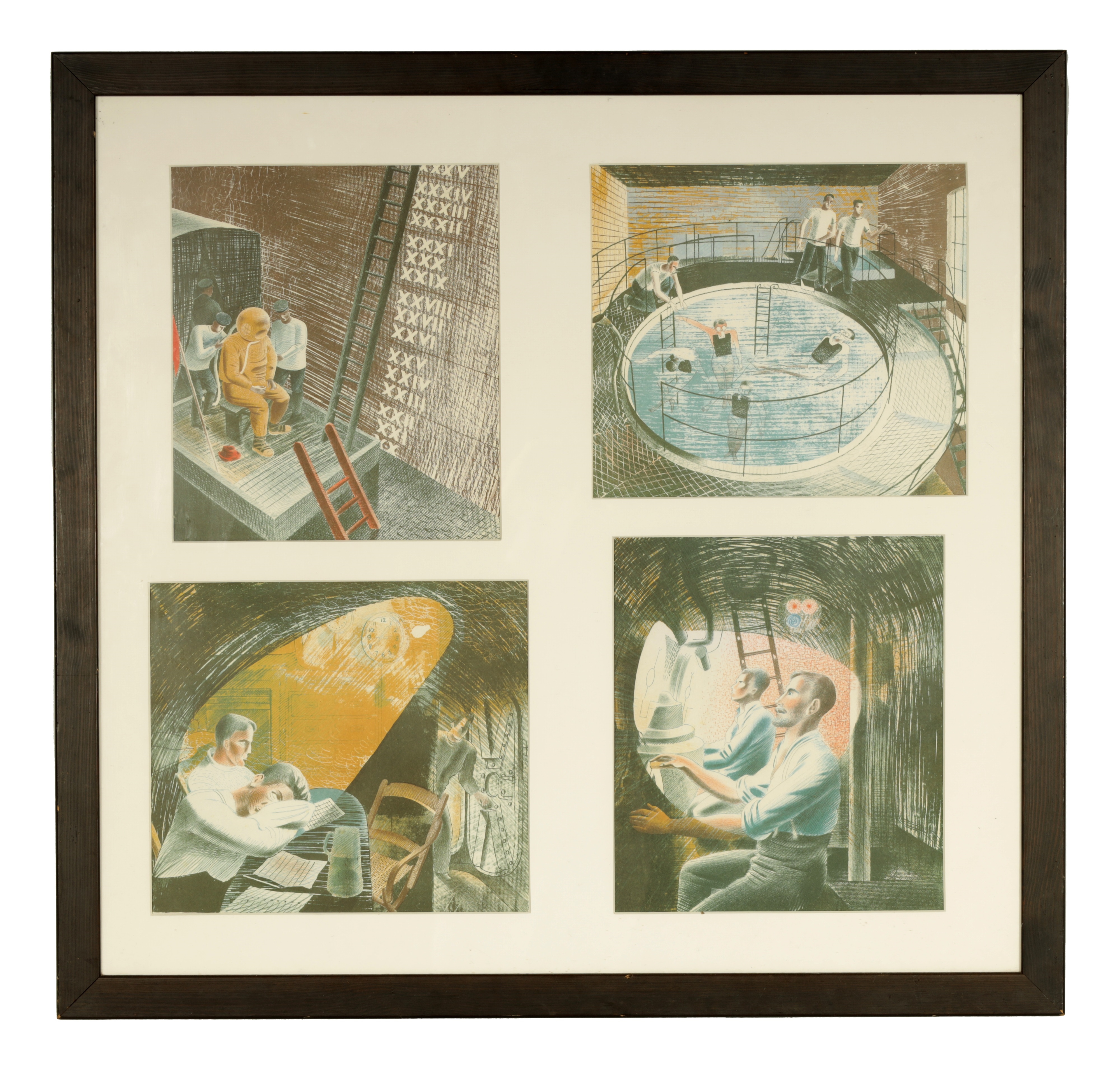 Eric Ravilious | A FRAMED SET OF FOUR 20TH CENTURY LITHOGRAPHS ...