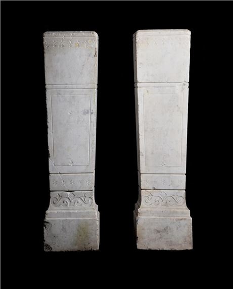 A PAIR OF REGENCY WHITE MARBLE PEDESTALS - Sir John Soane