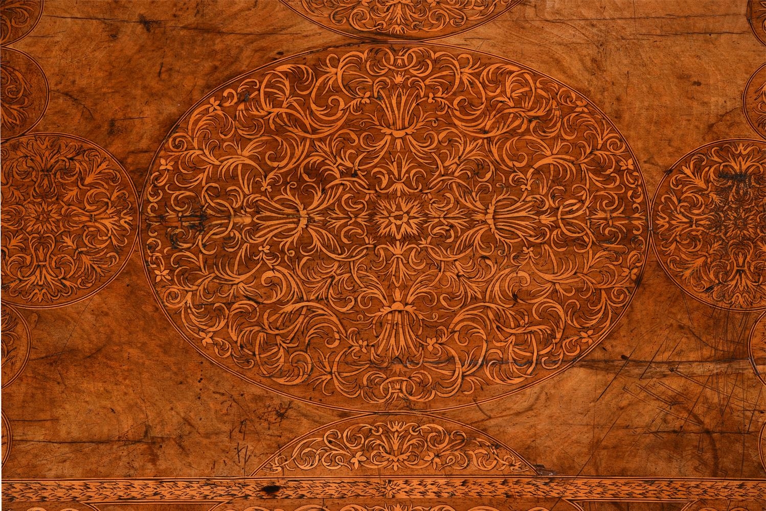 Gerrit Jensen A WILLIAM & MARY WALNUT AND SEAWEED MARQUETRY CHEST OF