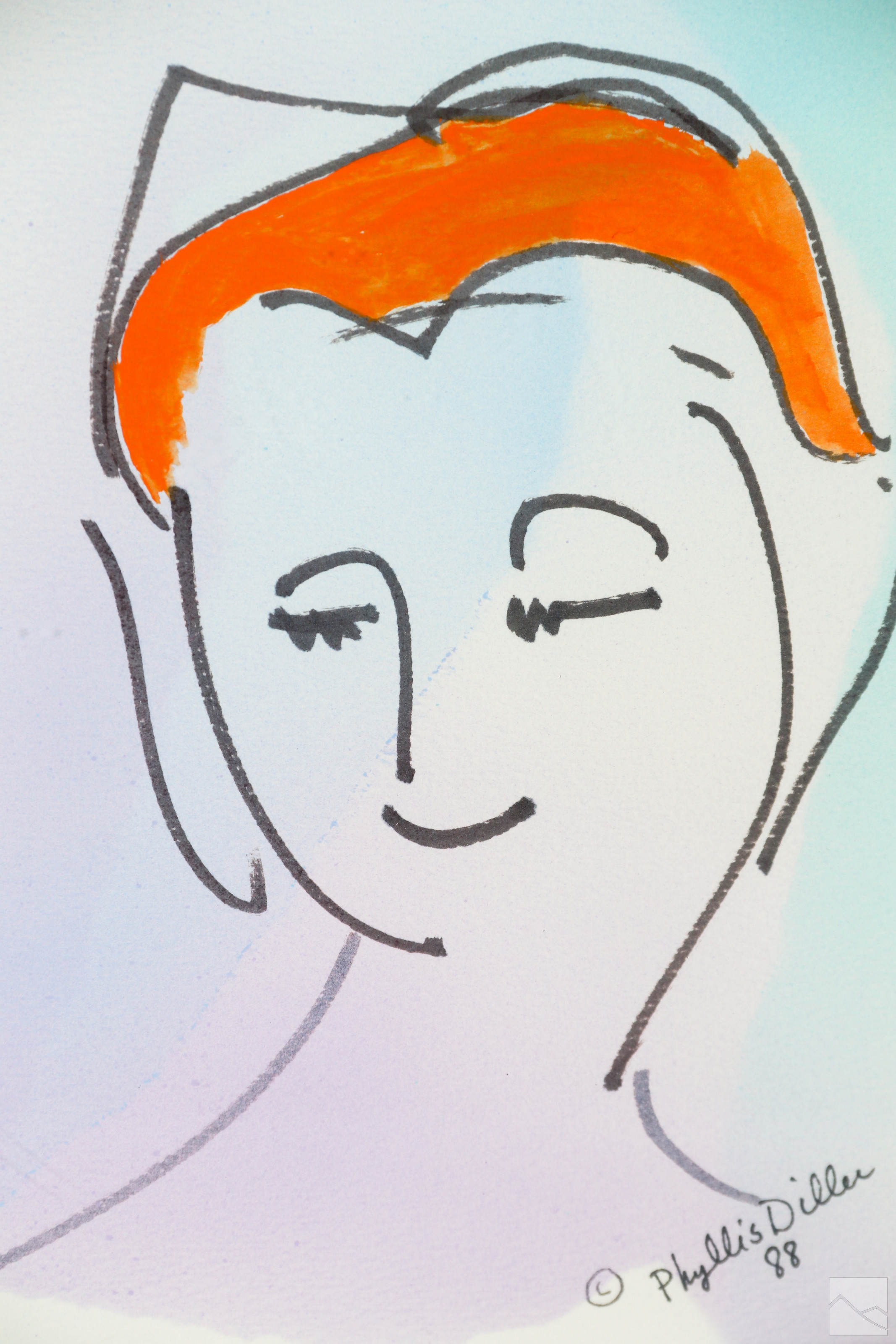 Artwork by Phyllis Diller, Phyllis Diller 1917-2012 Mixed Media Theo Painting, Made of Mixed Media