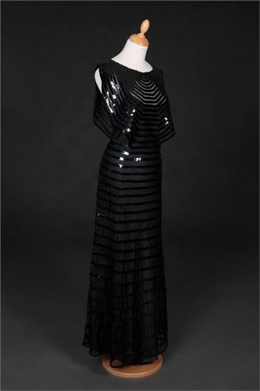 lanvin sequin dress Black sequin dress on a tulle base and rhinestone brooches Lanvin by Alber  Elbaz For Sale at 1stDibs