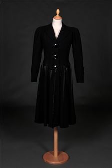Black wool coat with notched colla - Jeanne Lanvin