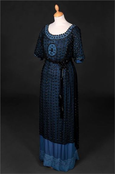 jeanne lanvin blue dress Rare 1950s Lanvin Castillo Demi-Couture Blue Silk Dress & Jacket –  Shrimpton Couture main image 1