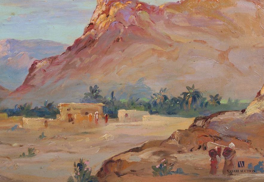 Artwork by Paul Fenasse, Oasis in the south of Algeria, Made of Oil on canvas