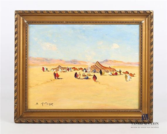 Camp in the desert by Bruno Retaux, 1947