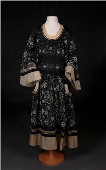 Black silk evening dress with round neckline - Jeanne Lanvin
