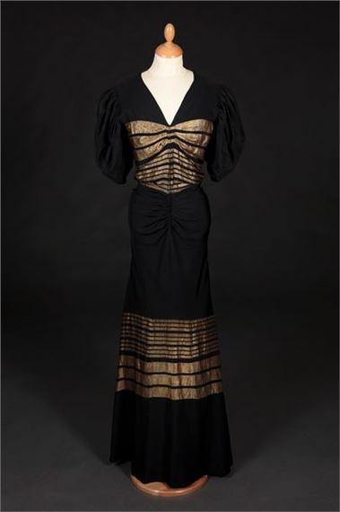 Alix | Evening dress black gold lam | MutualArt