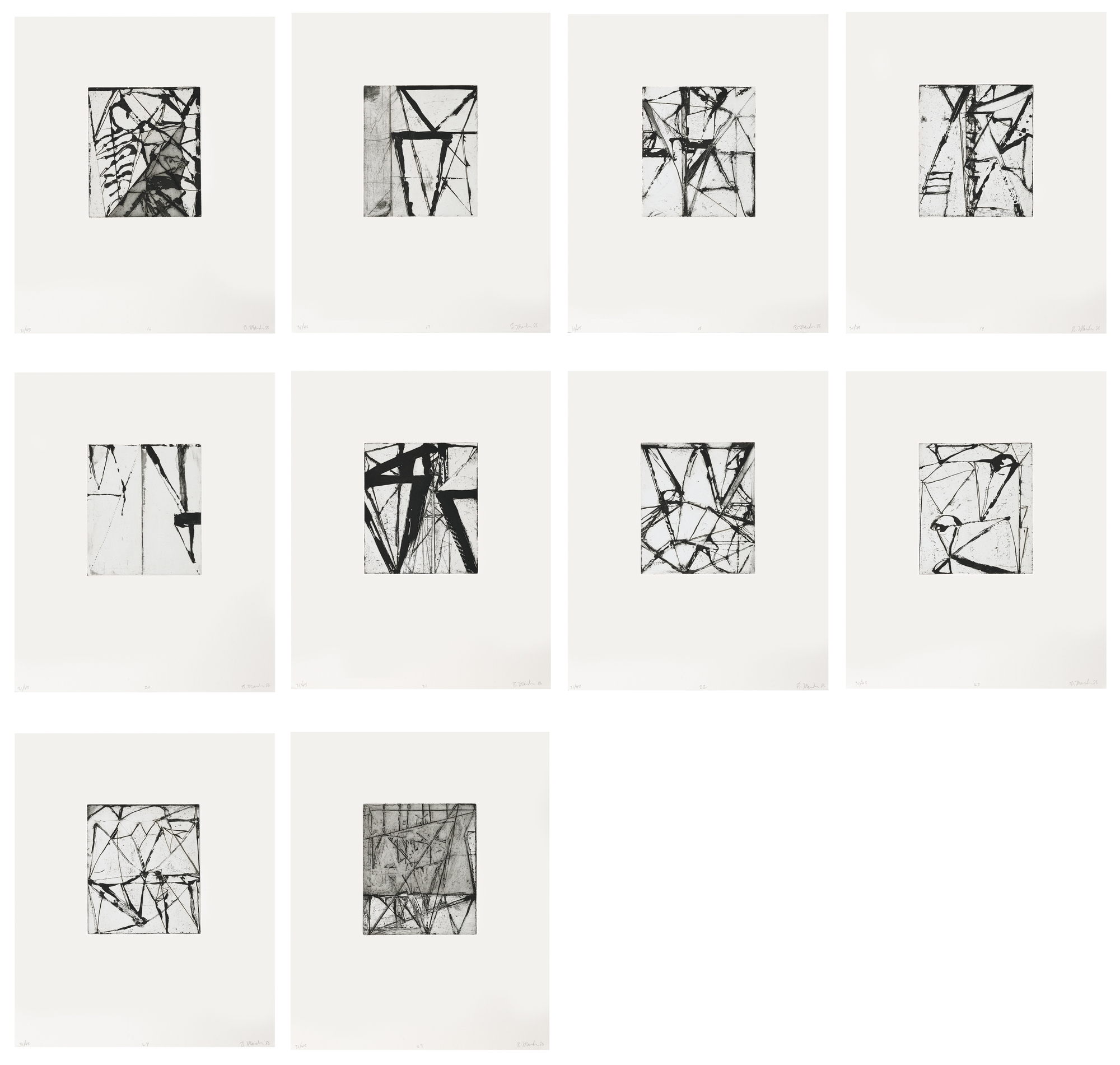 Brice Marden | Portfolio. Etchings to Rexroth (1986) | MutualArt
