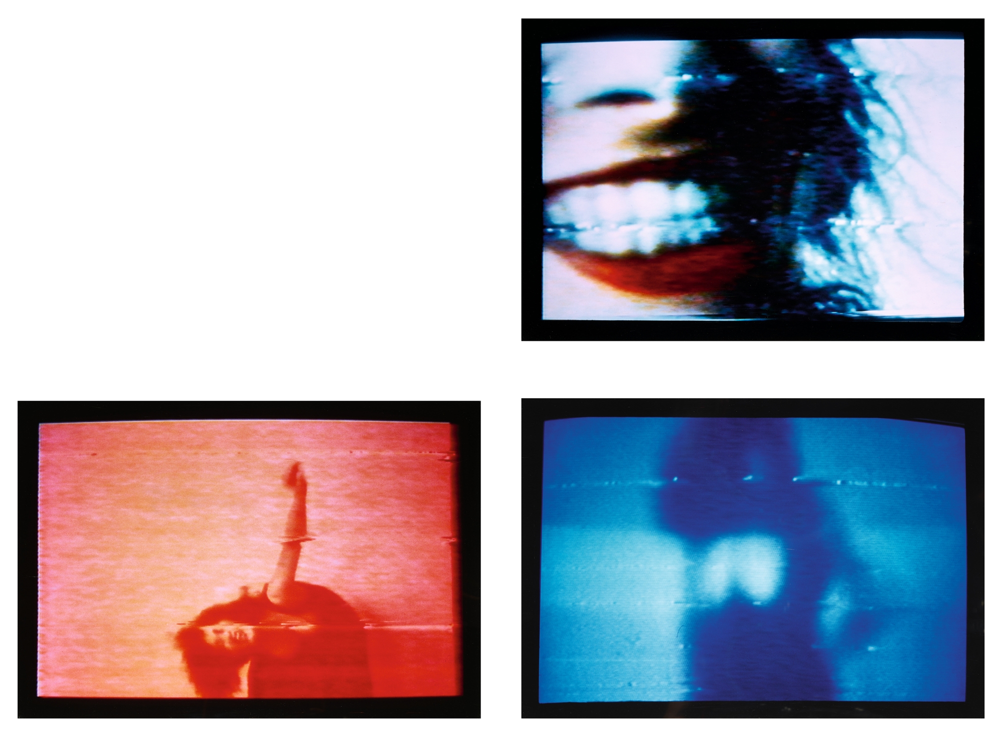 Artwork by Pipilotti Rist, Videostills, from "I'm Not The Girl Who Misses Much", Made of prints