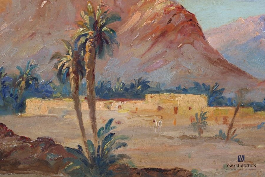 Artwork by Paul Fenasse, Oasis in the south of Algeria, Made of Oil on canvas