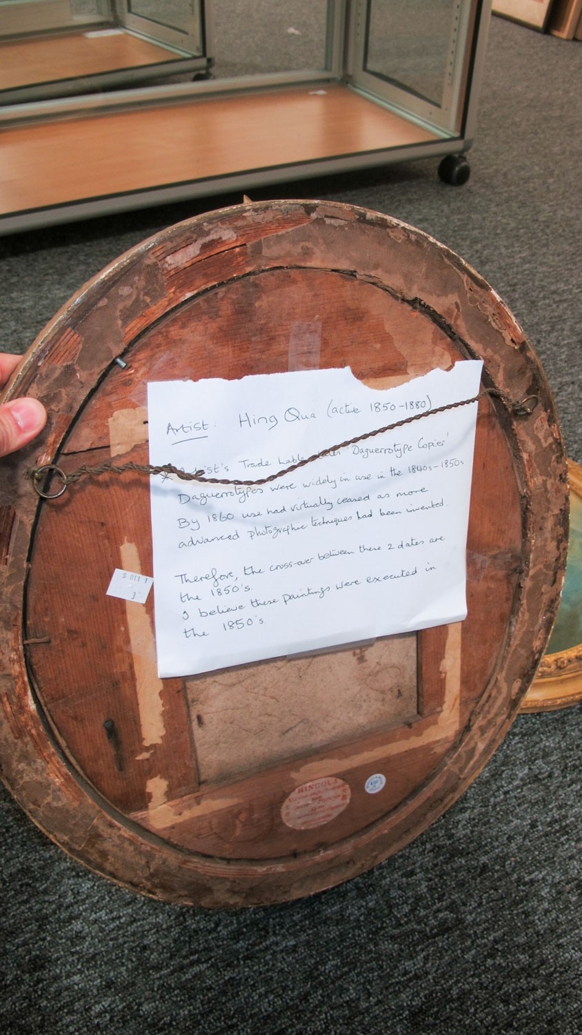Artwork by Hing Qua, Three oval portraits, Made of OIL ON CANVAS