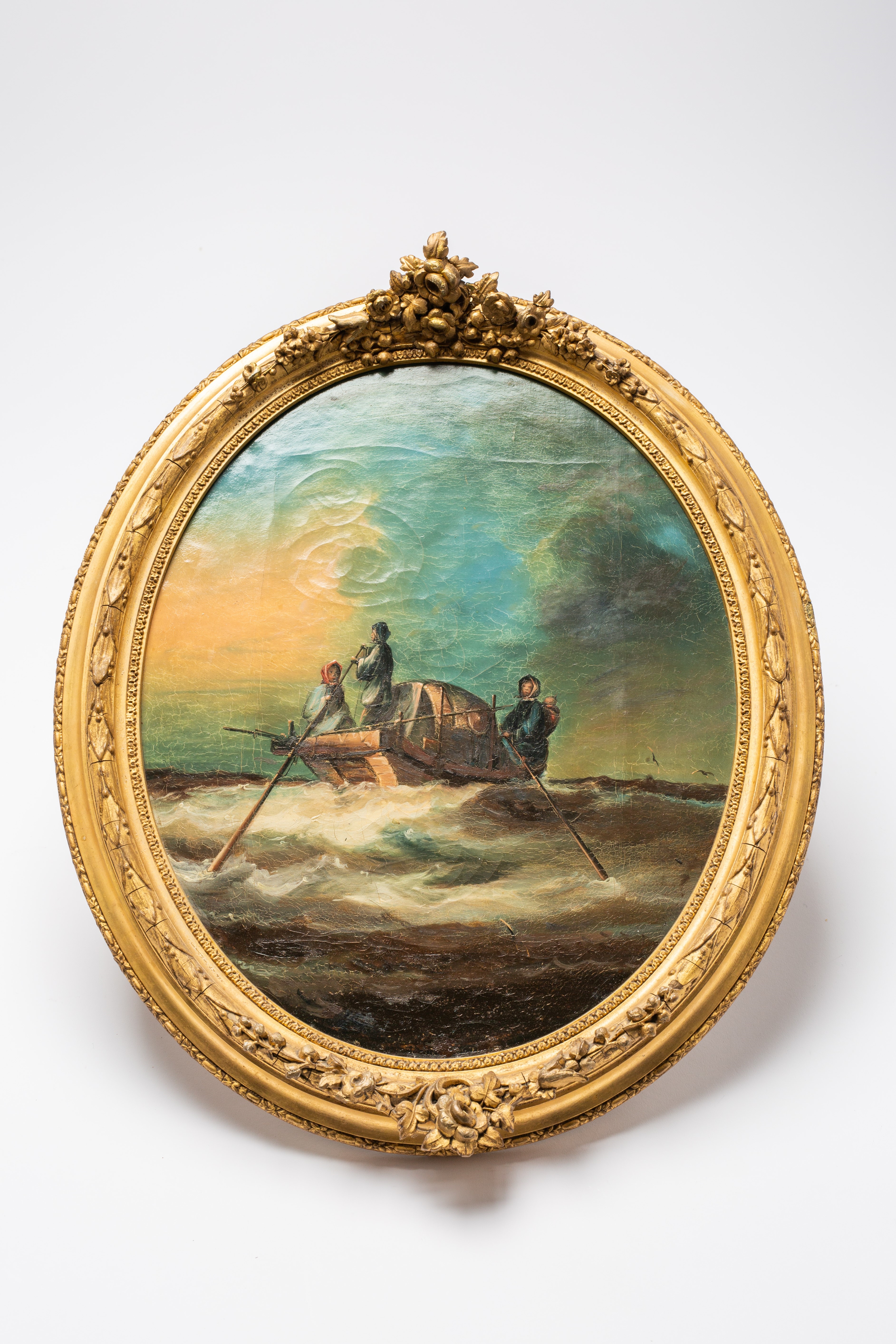 Artwork by Hing Qua, Three oval portraits, Made of OIL ON CANVAS