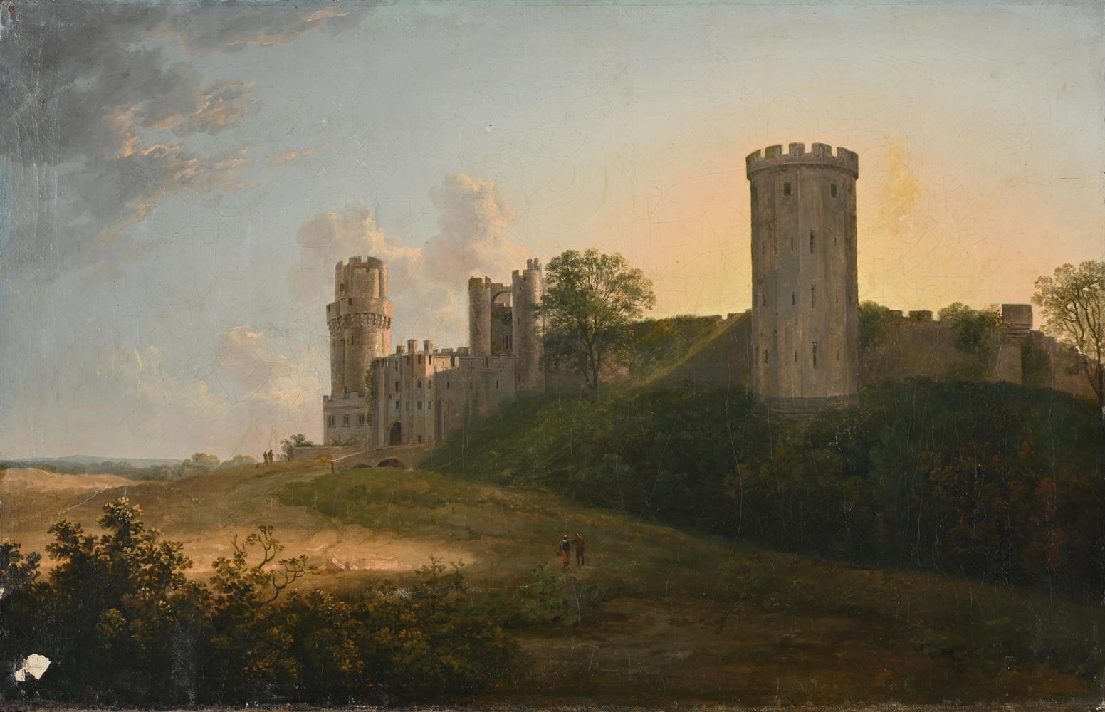 THE ENTRANCE TO WARWICK CASTLE by William Hodges