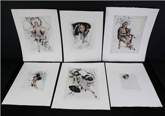 Each signed and inscribed "original engraving" on front in pencil - Carl Josef Bauer