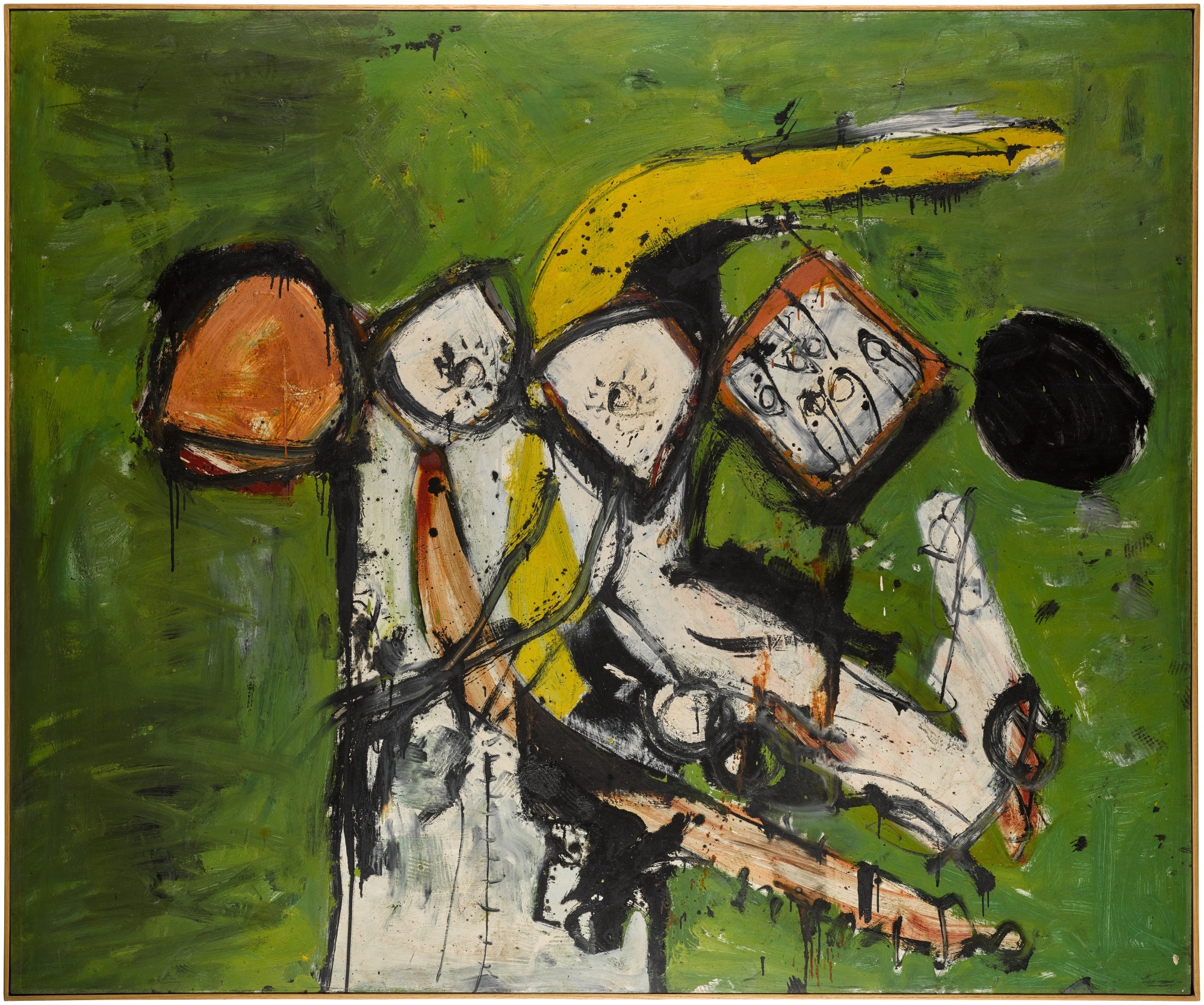 Artwork by Alan Davie, Goddess of the Green, Made of oil on masonite