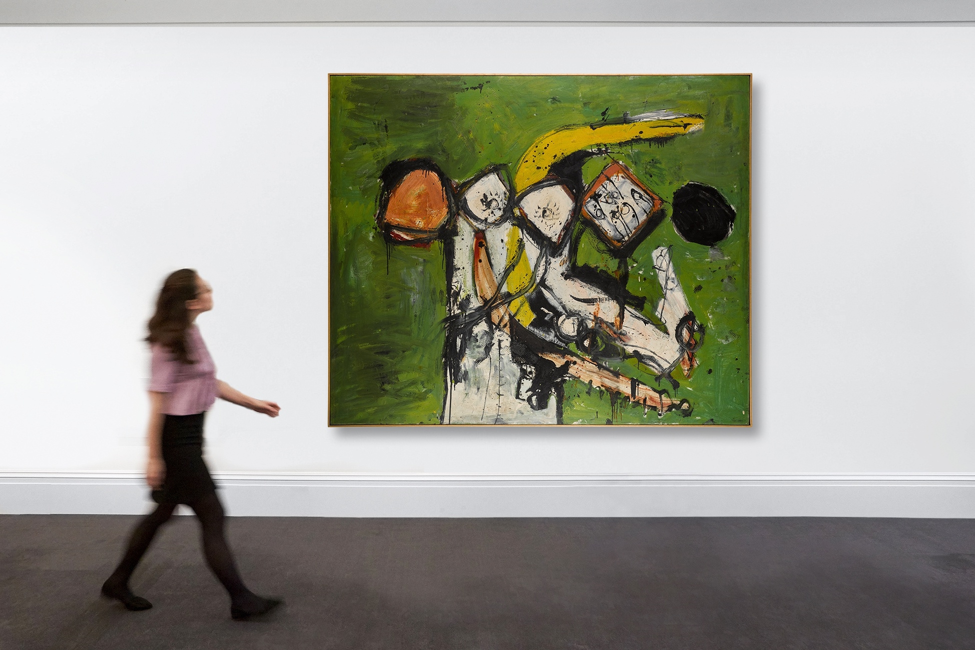 Artwork by Alan Davie, Goddess of the Green, Made of oil on masonite