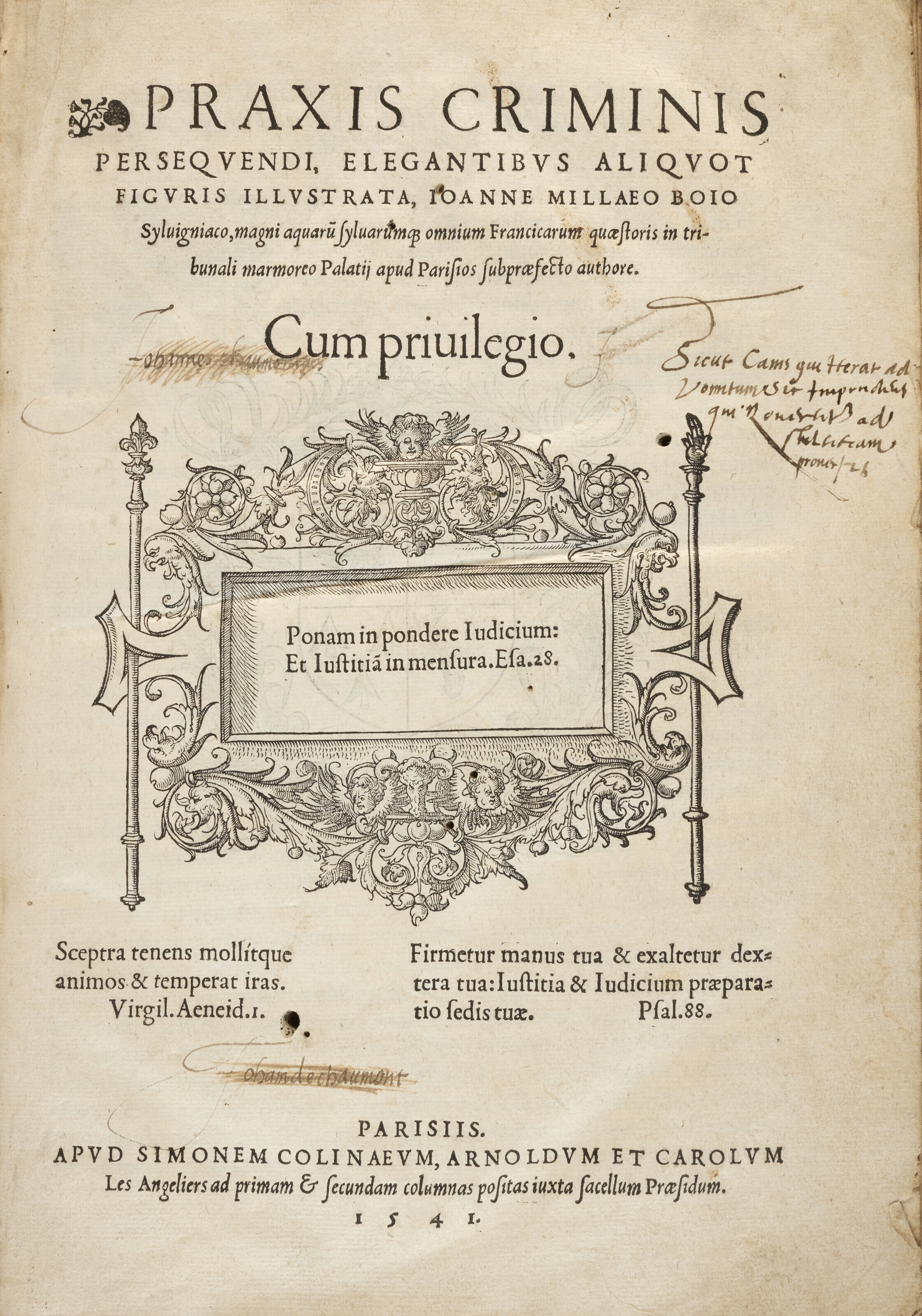 Artwork by Jean de Mille, Praxis criminis persequendi, elegantibus aliquot figuris illustrata. Paris : Simon de Colines, 1541, Made of woodcuts