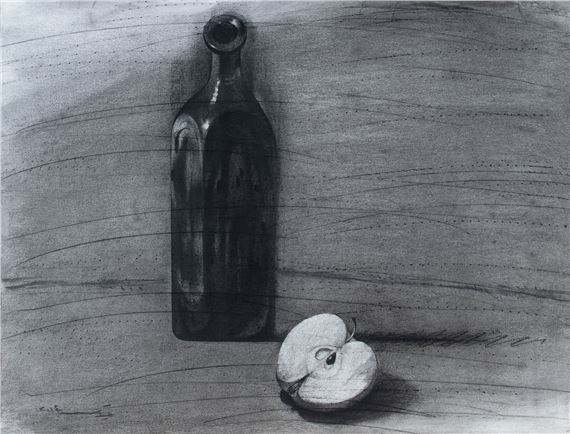The Apple and The Bottle by Youssef Abdelke, 2014