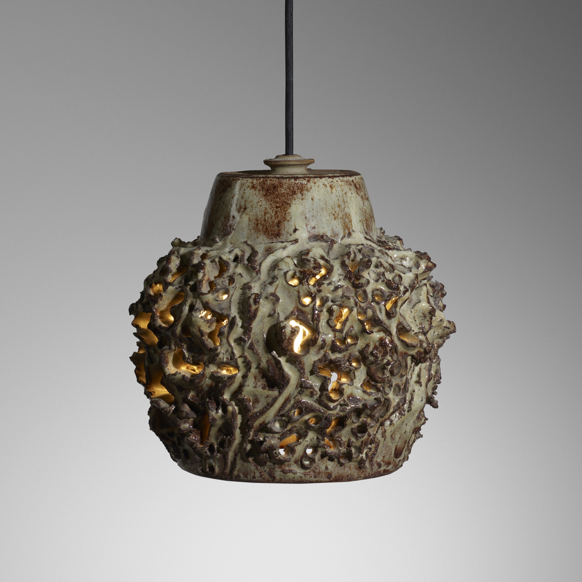 Artwork by Bodil Marie Nielsen, Pendant lamp, Made of glazed stoneware