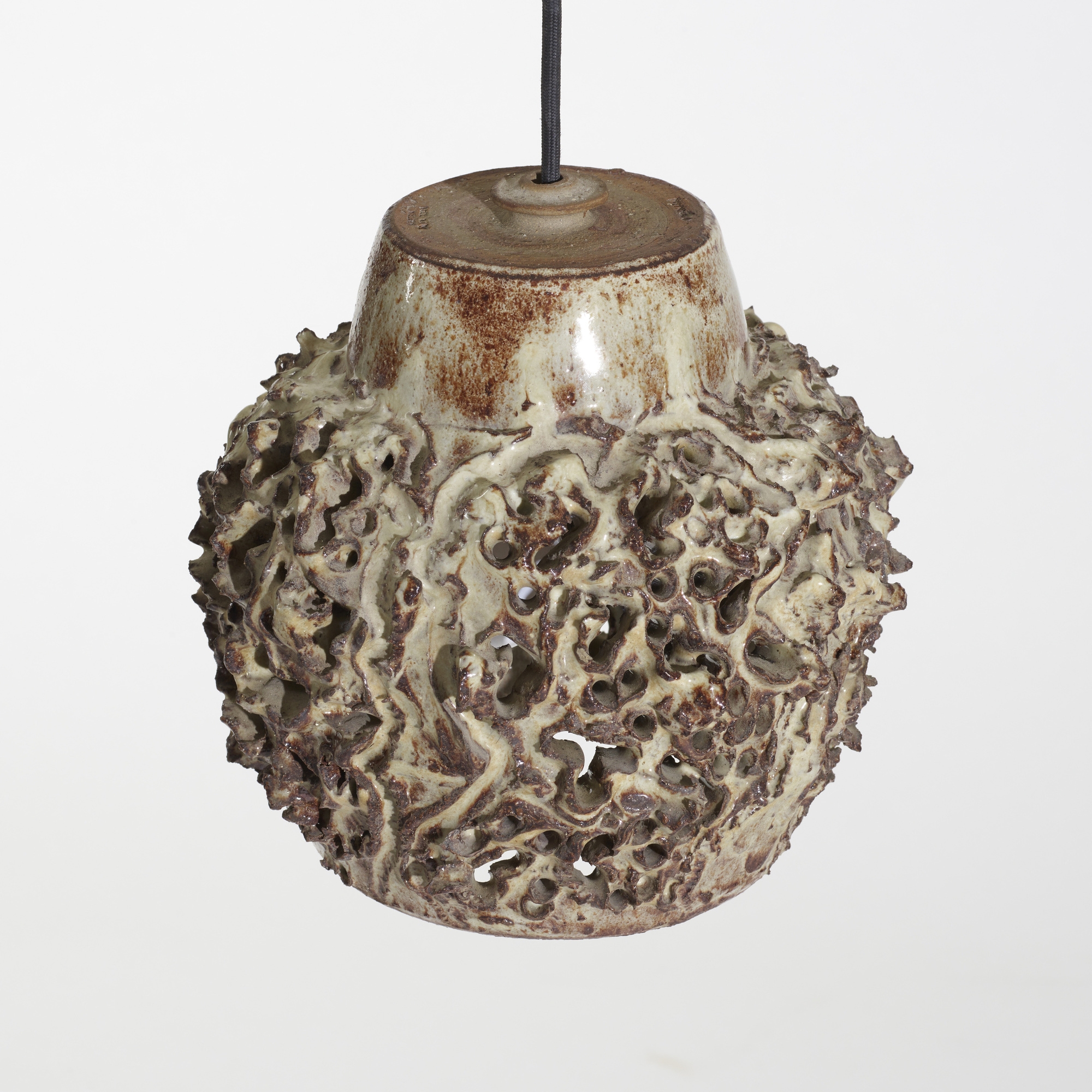 Artwork by Bodil Marie Nielsen, Pendant lamp, Made of glazed stoneware
