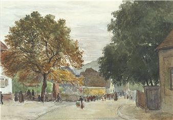 Straße bei Karlsruhe. - Friedrich Kallmorgen