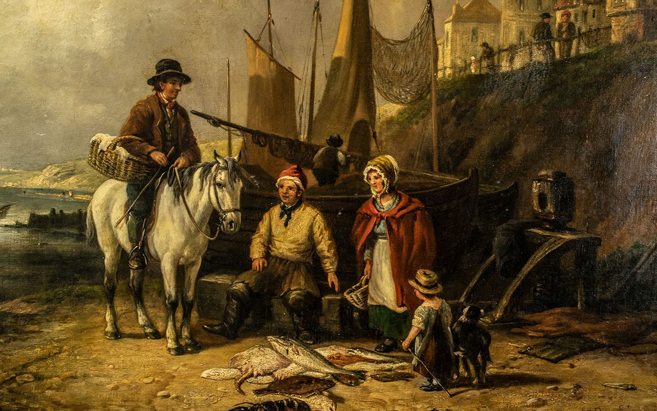 William Shayer Sr. | Fisherman on a beach with his catch | MutualArt
