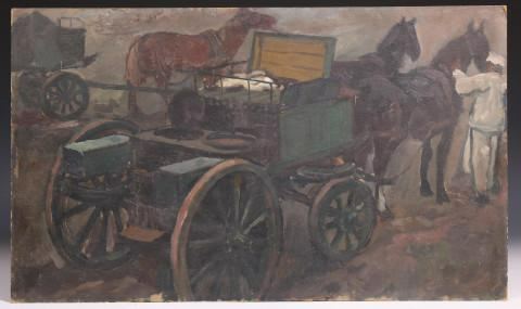 Wachtende koetsiers by C. Hund, 40