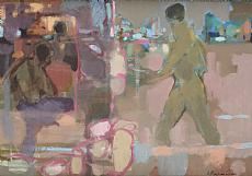 Dans le bistrot. by Alfred Rozelaar Green