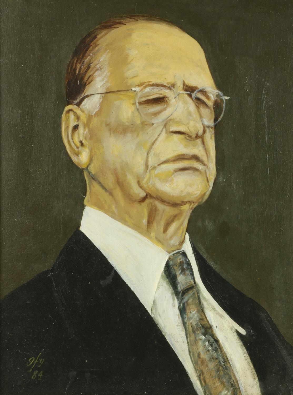 Artwork by Gerald Fitzgerald, Dev at 90, Made of Oil on canvas