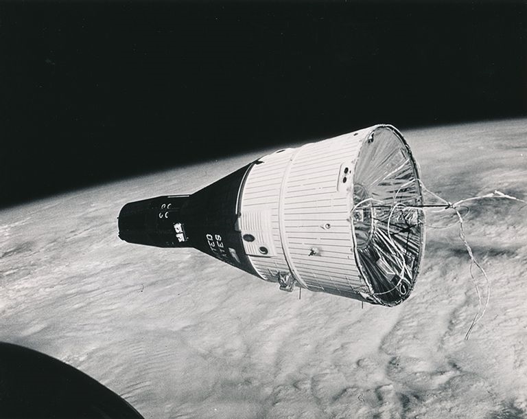 NASA | Nice view of the Gemini 7 spacecraft on December 15, 1965 during ...