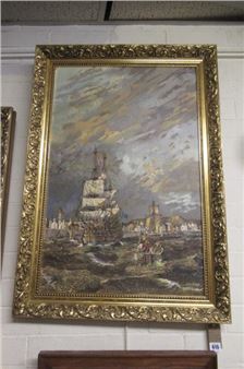 GILT FRAMED OIL ON BOARD SEASCAPE BY RAYMOND FURNESS - Raymond Furness