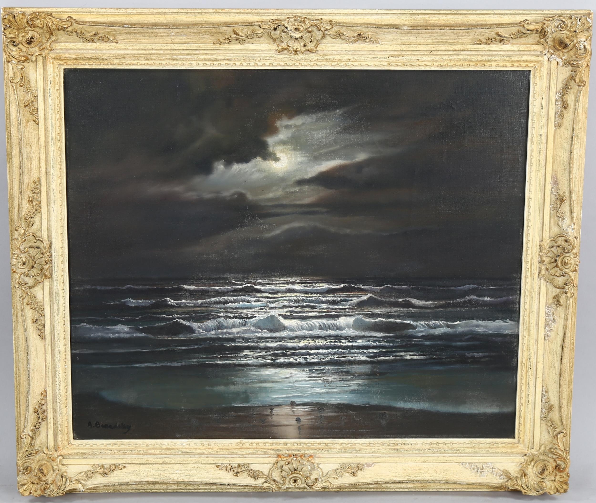 Arnold Beardsley moonlit shore scene MutualArt