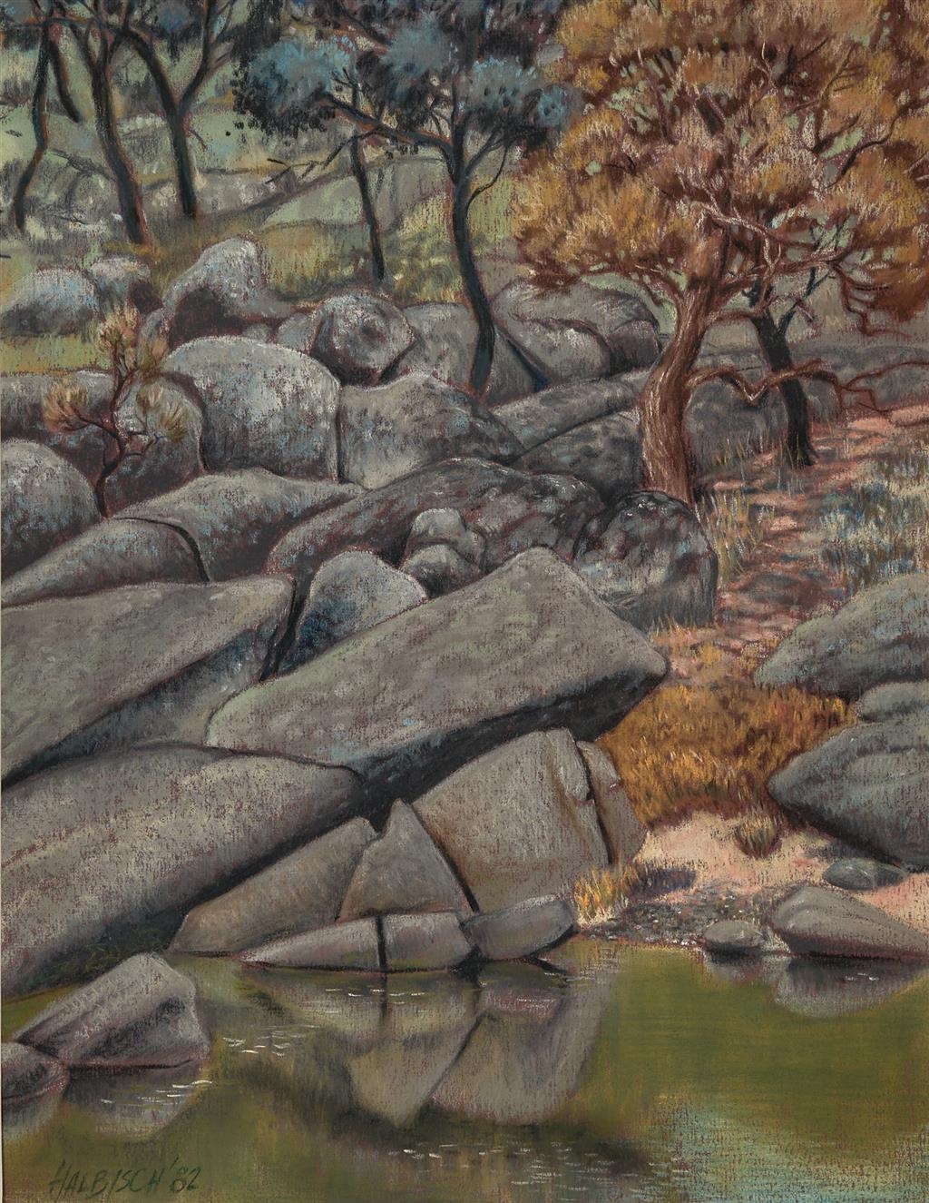 Artwork by Stewart Roy Halbisch, Cliff Face, Made of pastel