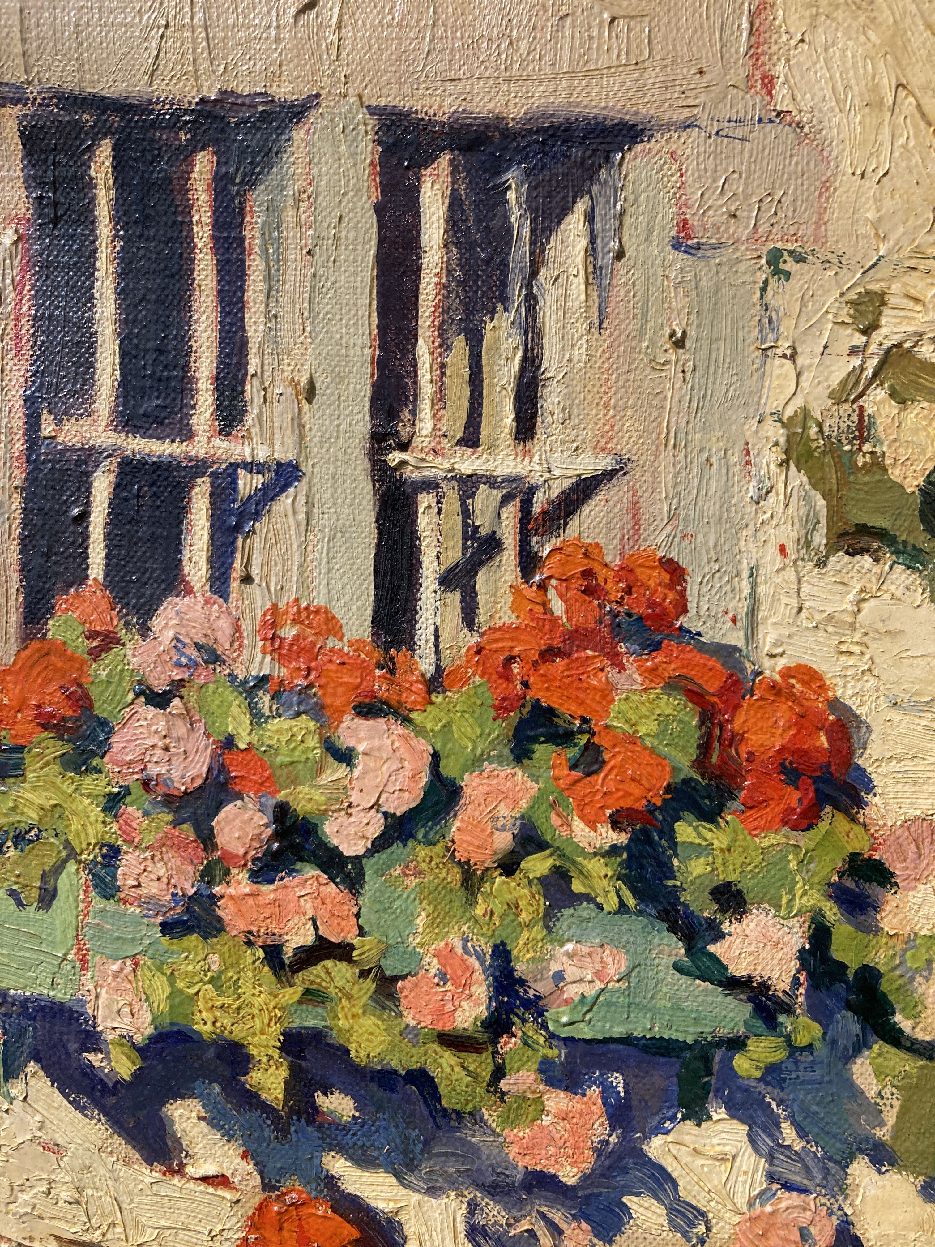 Artwork by Jean Stevan, Girl reading in a sun-drenched garden, Made of oil on canvas